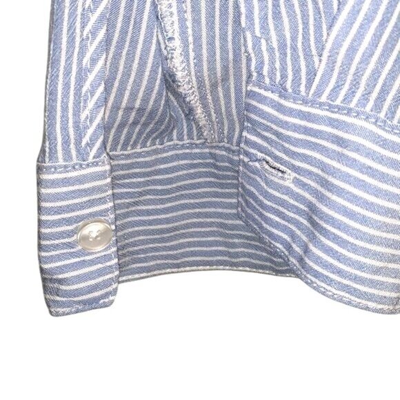 Jones New York Oversized Stripe Button-Down Shirt XXL Blue White 100% Viscose As - Picture 7 of 10
